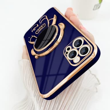 Pepmune for iPhone 16 Pro Max Case, Cute 3D Astronaut Stand with [2 Screen Protector] [Camera Protection] Kickstand Shockproof Silicone Soft Cover for Apple iPhone 16 Pro Max Phone Case, Royal Blue - Image 7