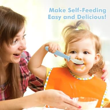 DRKIO 6 Pieces Toddler Utensils Set - Kids Silverware Set with Silicone Handle Children Safe 18/8 Stainless Steel Forks and Spoons Anti-Choke Design Food Grade Dishwasher Safe - Image 6