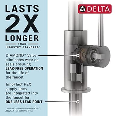 Delta Faucet Lenta Touch Kitchen Faucet Brushed Nickel, Kitchen Faucets with Pull Down Sprayer, Kitchen Sink Faucet, Faucet for Kitchen Sink, Touch2O Technology, SpotShield Stainless 19802TZ-SP-DST - Image 3