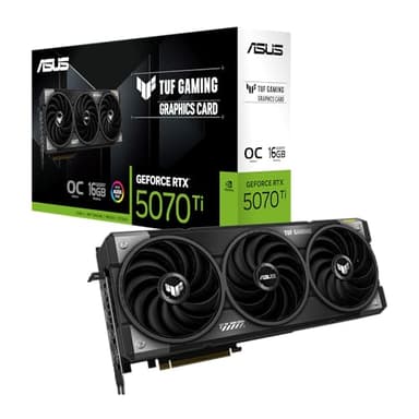 ASUS TUF Gaming GeForce RTX ™ 5070 Ti 16GB GDDR7 OC Edition Gaming Graphics Card (PCIe® 5.0, HDMI®/DP 2.1, 3.125-slot, Military-Grade Components, Protective PCB Coating, axial-tech Fans) - Image 1