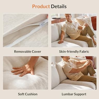 HULALA HOME 127'' Modular Sectional Sofa, Oversized U Shaped Couch with Storage Ottoman, Comfy Chenille Sofa with Deep Seat, 6 Seat Convertible Couches for Living Room, Beige - Image 6