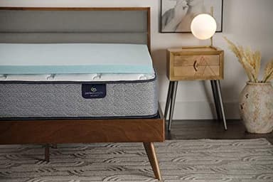 Serta ThermaGel Cooling, Pressure-Relieving Memory Foam Mattress Topper, 2 Inch, Queen,Blue - Image 5