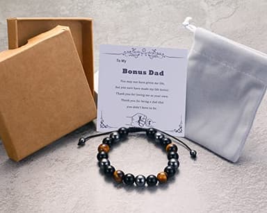 Sereney Step Dad Fathers Day Gifts for Bonus Dad Bracelet from Daughter as Step Fathers Birthday Gifts Fathers Day Bracelet, Adjustable Triple Protection Step Dad Gifts from Son Daughter Men Wife - Image 5