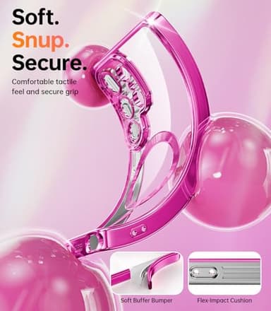 Meifigno Case Designed for Samsung Galaxy S25 Ultra 6.9 inch, [Compatible with MagSafe] [2X HD Screen Protectors] [Glitter Card & Wrist Strap] Full Lens Protection Case for Galaxy S25 Ultra, Hot Pink - Image 4