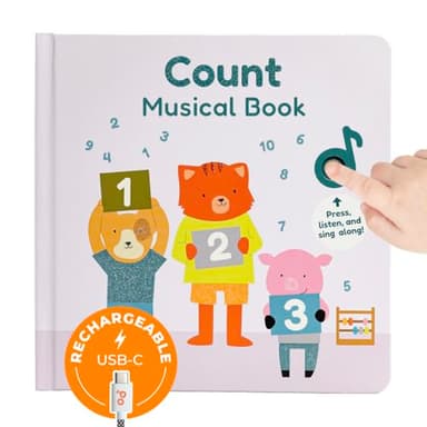 Cali's Books Number Book for Toddlers 1-3 - Learn to Count 1 2 3 Musical Books for Kids, Interactive Talking Baby Sound Book, Educational Song Learning Toys, Singing and Counting Music Toy for Babies - Image 1