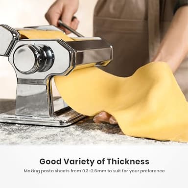 ISILER Pasta Maker, 9 Adjustable Thickness Settings 2-in-1 Pasta Machine with Rollers and Cutter, Noodle Maker for Pasta, Dumpling Skin, Spaghetti, Fettuccini, Lasagna - Image 4