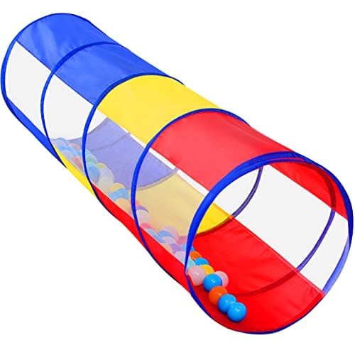 Kids Play Tunnel for Toddlers, Pop Up Crawl Through Tunnel Play Tent for Baby Infant Children or Dog with 2 Mesh Sides, Kids Tunnel Toys or Gift Indoor & Outdoor (Colorful Crawling Tunnel) - Image 1
