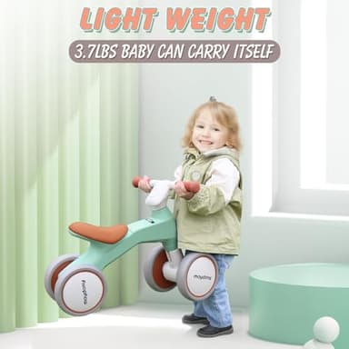 Maydolly Baby Balance Bike, Toddler Balance Bike for 1 Year Old Boys Girls, 4 Wheels Toddler Bike, First Birthday Gifts for 10-36 Month (Green) - Image 4
