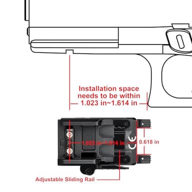 OLIGHT PL-Mini 2 Valkyrie 600 Lumens Magnetic USB Rechargeable Compact Weaponlight with Adjustable Rail, High Performance CW LED Tactical Flashlight with Built-in Battery - Image 2