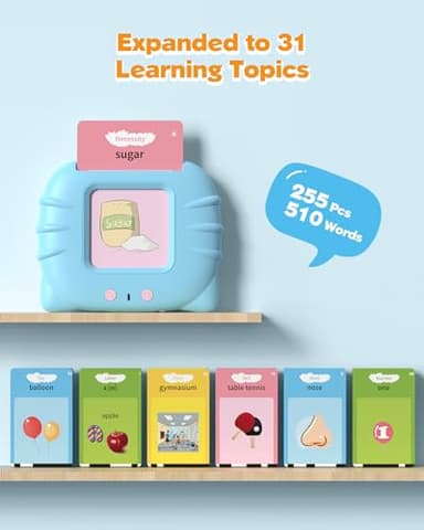 510 Words, Talking Flash Cards for Toddler 1 2 3 4 Year Olds, Language Learning and Montessori Toys with 31 Themes, Pocket Speech Therapy and Autism Toys, Children's Sensory Educational Device - Image 4