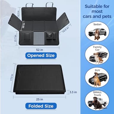 HOB4U Back Seat Extender for Dogs, PU Leather Dog Car Seat Cover for Back Seat with Hard Bottom, 100% Waterproof, Scratch Proof and Anti Slip Dog Hammock for Cars and SUVs, Holds 400 lbs - Image 7