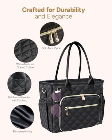 BellaHold Large Bible Bag with Bible Cover Case for Women, Church Bag with Shoulder Strap, Quilted Bible Cover for Bible Study Supplies, a Christian Gift for Women, Black - Image 7