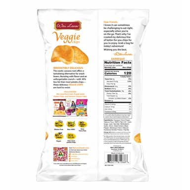 Barbeque Veggie Chips (5 Pack of 4.5 Ounce Individual Bags) - Gluten Free, Non-GMO, Vegan, Zero Trans Fats – Wai Lana - Image 2
