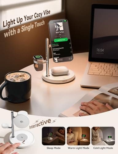 15W MagSafe for JOYROOM, Fast Qi2 Certified 4-in-1 MagSafe Charging Station for Apple, Wireless Charger for iPhone 17/16/15 Pro Max, Pixel 10/9, iWatch, AirPods 4/3/2/Pro(Cable& 30W Adapter Included) - Image 4