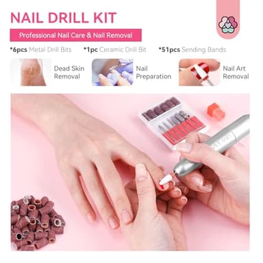 SAVILAND Acrylic Nail Kit with Drill: Professional Nail Kit Acrylic Set for Beginners with Everything Gel Polish U V Light Decorations for Home Salon Gift Set - Image 5