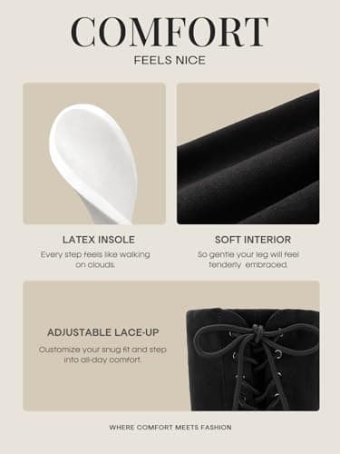 DREAM PAIRS Women's Laurence Over The Knee Thigh High Chunky Heel Boots Long Stretch Sexy Fall Boots,Size 8,Black,Laurence - Image 3