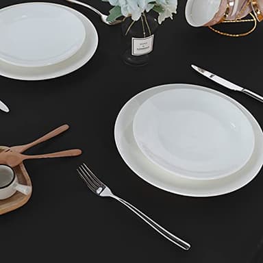 Fitable Rectangle Tablecloth Stain and Wrinkle Resistant Washable Polyester Table Cloth for Buffet Parties and Camping (60x84 inch, Black) - Image 4