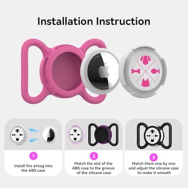 AmxminaID Waterproof Holder for Dog Collar, Tracker Protective Case, Holder for Dog Collar, Silicone Soft Lightweight (Rose, Large) - Image 3