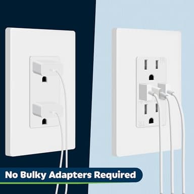 TOPGREENER USB Outlet, 3-Port Type C 3.6A 18W Wall Outlet, 15 Amp Receptacle, Charging Power Outlet with USB Ports, Compatible with iPhone 17 Series & More, UL Listed, TU21536AC3-2PCS, White, 2 Pack - Image 4