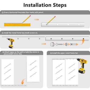 TRAHOME Home Gym Mirror for Wall,Mirror Full Length,60"x25"x2PCS,Glass Frameless Body Large Mirror for Home Gym,Workout,Bedroom,Garage(Silver) - Image 8