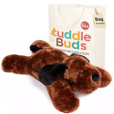Cuddle Buds 5lbs Weighted Dog Stuffed Animal for Sensory Needs, 20'' Plush Dog, Weighted Stuffed Animals for Adults, Soft Plushie Toy - Image 1