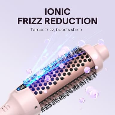 Wavytalk Updated Version Thermal Brush, 1.5 Inch Negative Ion Blowout Express Thermal Round Brush Creates Salon-Quality Blowouts, lonic Frizz Reduction Makes Hair Shinier & Smoother (Millennial Pink) - Image 4