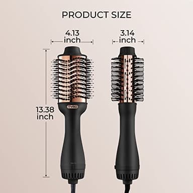 TYMO Hair Dryer Brush Blow Dryer Brush in One, 4 in 1 Ionic Hairdryer and Styler Volumizer with Oval Titanium Barrel, Hot Air Straightener for Smooth Frizz-Free Blowout, Gold - Image 8