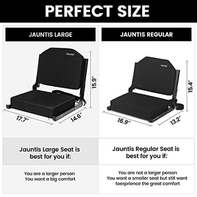 Jauntis Stadium Seats for Bleachers, Bleacher Seats with Ultra Padded Comfy Foam Backs and Cushion, Wide Portable Stadium Chairs with Back Support and Shoulder Strap - Image 2