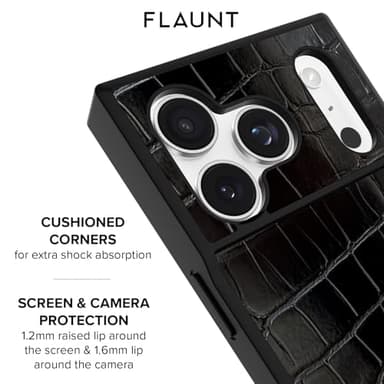 Flaunt Official Square Protective Case - Compatible with iPhone 17 Pro Max - Compatible with MagSafe & Wireless Charging - Drop-Tested & Shockproof - (Black Crocodile) - Image 6