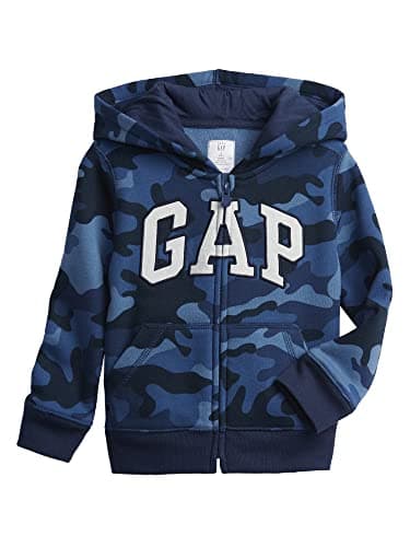 GAP Unisex Baby Playtime Favorites Logo Full Zip Hoodie Hooded Sweatshirt, Blue Camo, 4 YRS - Image 1