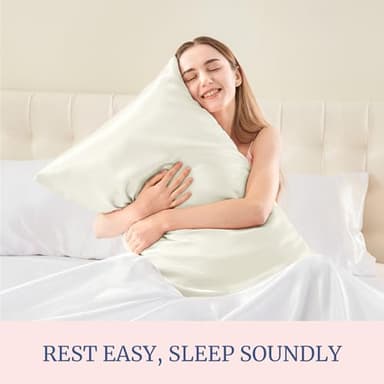 BEDELITE Satin Pillowcase for Hair and Skin, Super Soft and Cooling Similar to Silk Pillow Cases 2 Pack with Envelope Closure, Gift for Women Men(13"x18" Toddler Size, Ivory) - Image 5