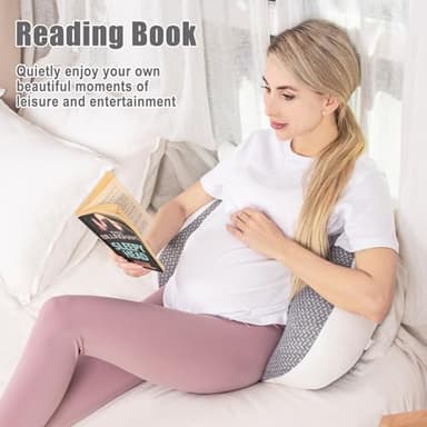 Chilling Home Pregnancy Pillow, Maternity Pillow for Pregnant Women, Pregnancy Pillows for Sleeping Portable, Pregnancy Wedge Pillow, Body Pillow Support for Back, Belly, Waist, Grey - Image 8
