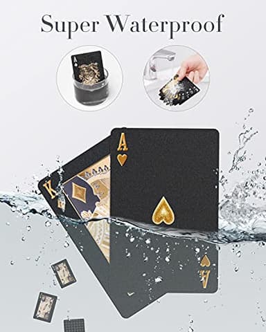BIERDORF Diamond Waterproof Black Playing Cards, Poker Cards, HD, Deck of Cards (Black) - Image 3