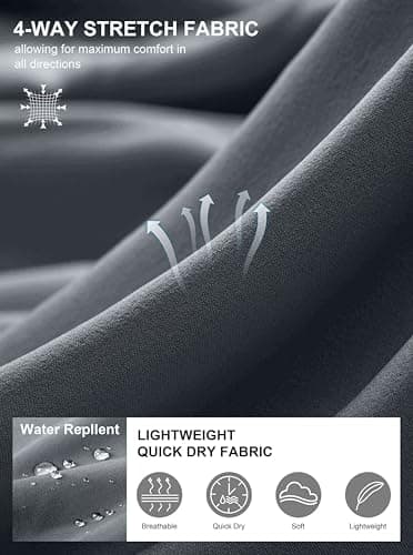 G Gradual Men's Casual Shorts 7" Lightweight Golf Shorts for Men Stretch with 3 Pockets Quick Dry Breathable Work Shorts Deep Grey - Image 4