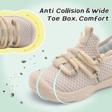 Centipede Demon Toddler Shoes Boys Girls Barefoot Shoes Kids Baby Breathable Walking Running Shoe Slip on Sneakers Lightweight Outdoor Athletic Tennis Shoe 3.5 Infant Beige - Image 3