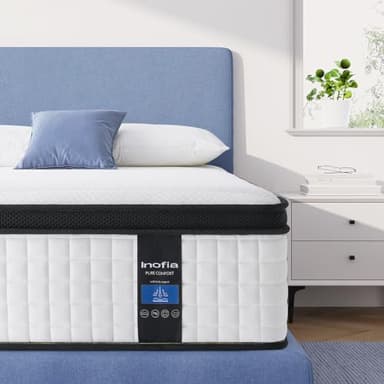Inofia Twin XL Size Mattress, 14 inch Hybrid Twin XL Mattress in A Box,Ultra Comfort Memory Foam Layer, Medium Feels, Cooling Breathable Cover,Low Motion Transfer Supports for Any Sleep Position - Image 8