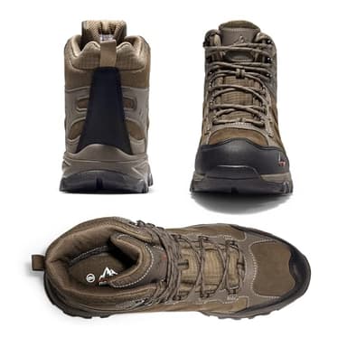 NORTIV 8 Men's Waterproof Hiking Boots Outdoor Mid Trekking Lightweight Mountaineering Shoes Paladin,Size 8.5W,Coffee,JS19004M - Image 4