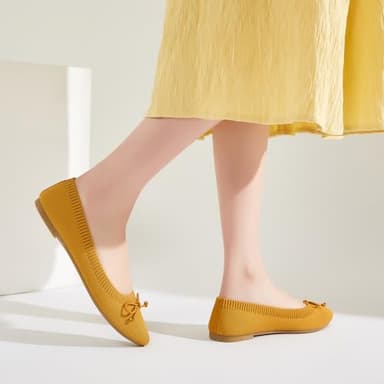 Shupua Women's Flats Black Flats Shoes Pointed Toe Ballet Flats Comfortable Bow Girls Flats Dressy(Yellow.us5) - Image 9