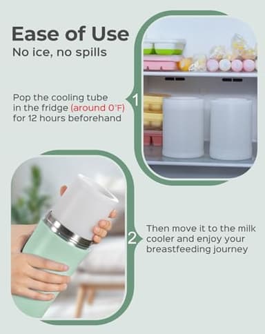 Xaproo 22oz Breast Milk Cooler Bottle, 360° Cooling Technology for 24 Hours, Larger Capacity Travel Breastmilk Chiller with 2pcs Baby Bottles, Portable Milk Cooler for Breastmilk, BPA-Free - Image 6