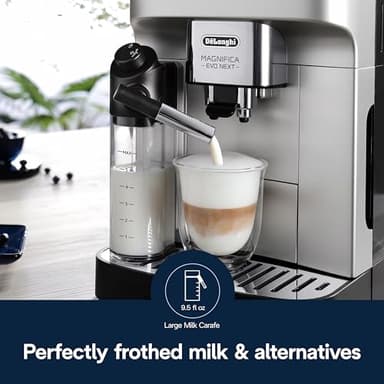 De'Longhi Magnifica Evo Next Fully Automatic Espresso Machine - Programmable Coffee Maker with Grinder and Milk Frother - Hot & Cold Brewer for Espresso, Latte, Cappuccino, Americano, Tea and More - Image 6