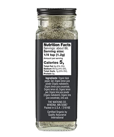Watkins Gourmet Organic Spice Jar, Lemon Pepper Blend, 3.6 Ounce ., 3.6 Ounce - Image 2