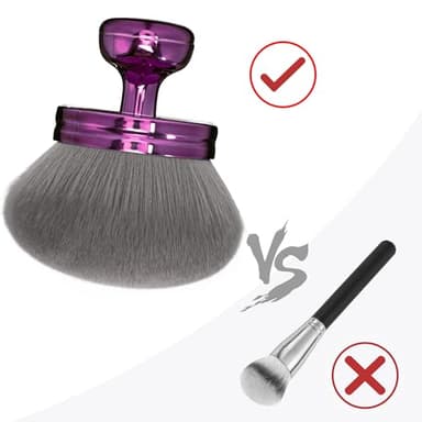Blend & Blur Extra Large Body Makeup Brush for Self Tanner,Leg Makeup & Bronzer Self Tan Applicator, 3.2inch Wide Round Head Kabuki Brush For Application with Drawstring Bag (Purple) - Image 3