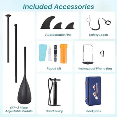 SMUG Inflatable Stand Up Paddle Board 10'6" with Premium SUP Paddleboard Accessories, Wide Stable Anti-Slip EVA Deck Design, Blow Up Surfboard for Youth & Adults of All Skill Levels (Blue) - Image 10