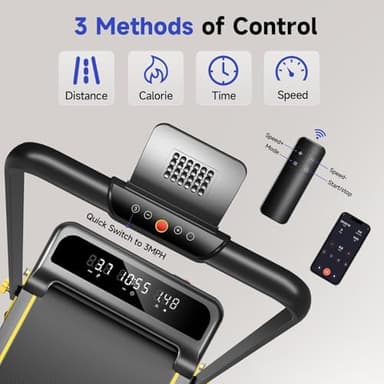 YPOO Foldable Treadmill with Incline, Walking Pad with Handle Bar 3 Level Incline, Portable Folding Treadmills for Home/Office 300 Lbs Capacity, Quiet Desk Treadmill with Remote Control & APP - Image 4