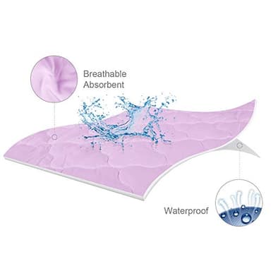 Biloban Waterproof Sheet for Pack n Play Quilted, Playard Sheet Protector 39inch X 27inch fits for Baby Foldable and Playard Mattress, Portable Mini Crib, Lavender - Image 2