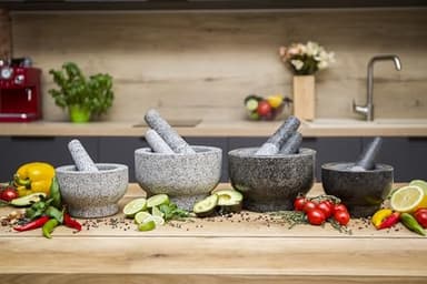 ChefSofi 1.5 Cup-Capacity Mortar and Pestle Set - Unpolished Heavy Granite for Enhanced Performance and Organic Appearance - Image 8