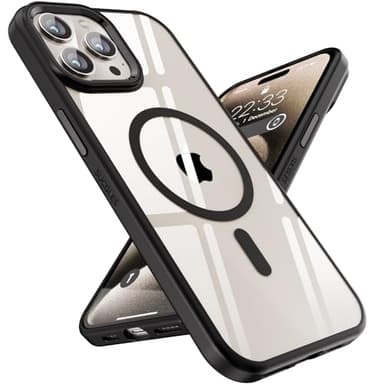 SUCGLES for iPhone 13 Pro Case with MagSafe [Ultra Strong Magnetic] [12FT Military Drop Protection] [Shockproof Bumper] Slim Thin Mag Safe Phone Cover 6.1" for Apple 13pro (Black) - Image 1