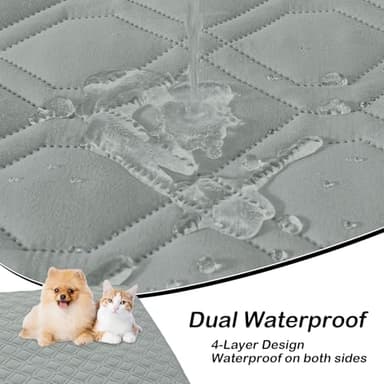 hyha Waterproof Dog Bed Blanket, Soft Pet Blankets, Waterproof Couch Cover for Dogs, Reversible Sofa Covers Washable for Furniture (30x70 Inch, Grey/Dark Grey) - Image 2