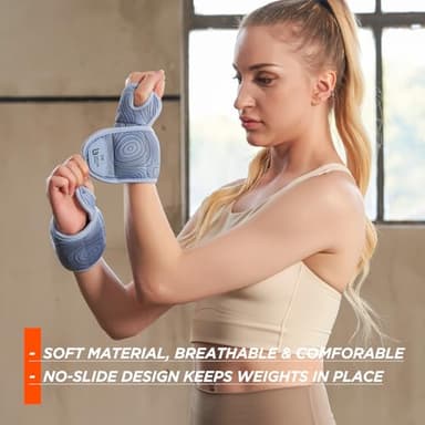 Body Factor Wrist Ankle Weights for Women，Arm & Leg weights for Walking, Set of 2(1 lb/2 lb/3lb/4lb/5lbs Each), Comfortable Wrist and Ankle Weights for Running, Yoga, Dance, Pilates - Image 2