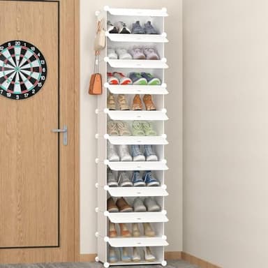 HOMIDEC Shoe Storage, 10-Tier Shoe Rack Organizer for Closet 20 Pair Narrow Shoes Shelf Cabinet for Entryway, Bedroom and Hallway - Image 1